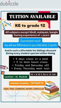 Tuition available kindergarten to grade 12 guaranteed result 0