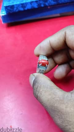 Original natural coral stone (italian) with ring