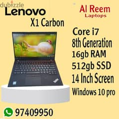 LENOVO X1 CARBON CORE I7 16GB RAM 512GB SSD 14 INCH SCREEN 0