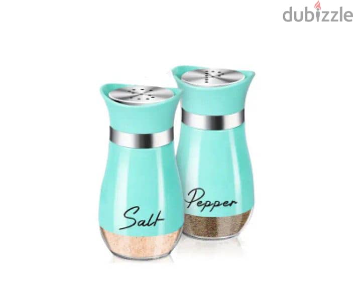 Glass Salt and Pepper Shaker Set, 2-Piece, Stainless Steel Twist Cap 2