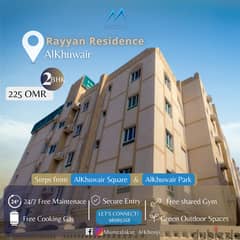 Free GAS & GYM: Spacious 2BHK next to Khuwair Square & Park