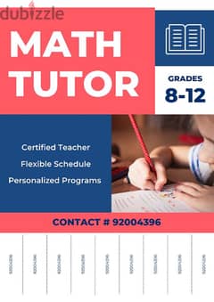 Mathematics teacher: All grades and classes