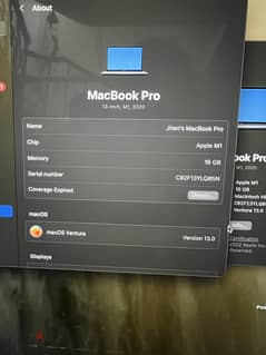 Macbook Pro 13 Retina Display M1