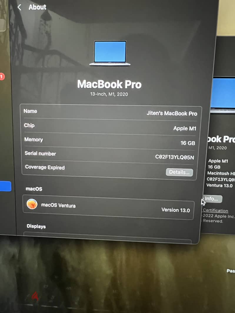 Macbook Pro 13 Retina Display M1 0