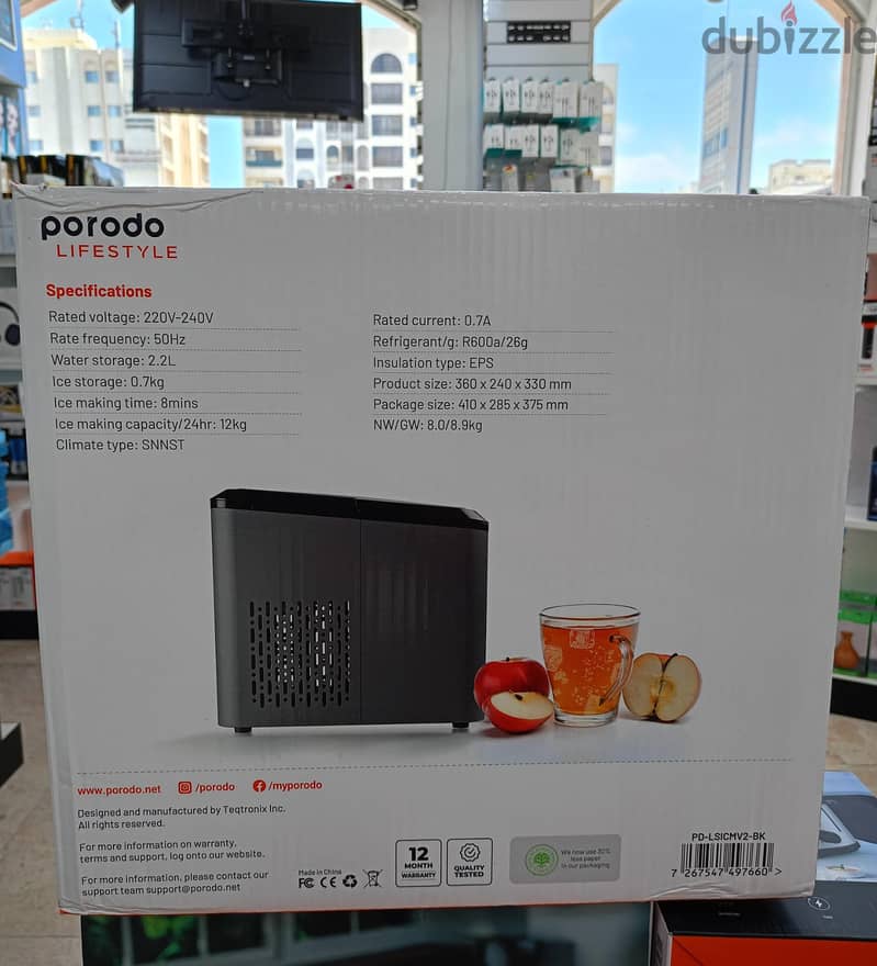 Porodo Lifestyle Portable Ice Cube Maker Machine 1