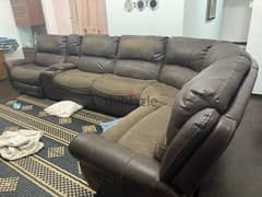 For Sale: L-Shaped Leather Sofa with Two Recliners – Great Condition