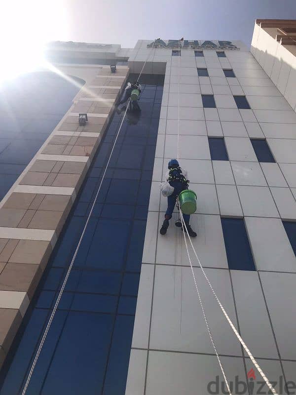 تنظيف زجاج خارجي External glass cleaning 3