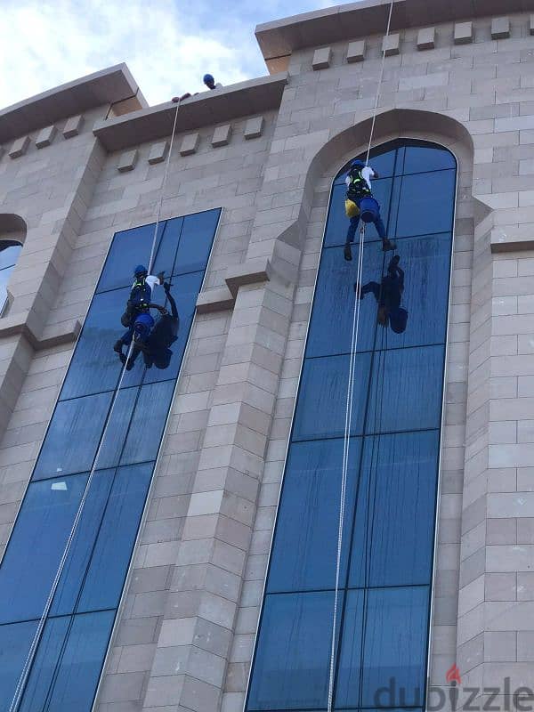 تنظيف زجاج خارجي External glass cleaning 9