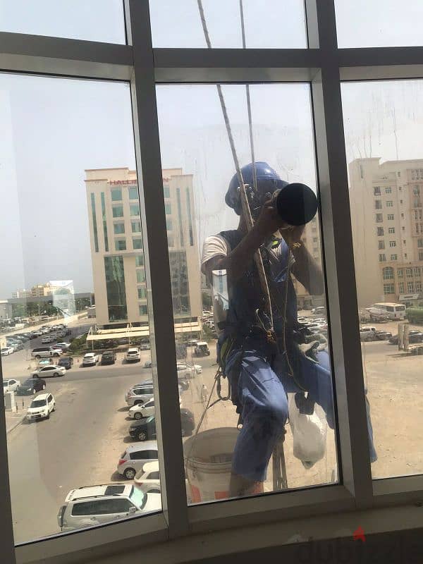 تنظيف زجاج خارجي External glass cleaning 11