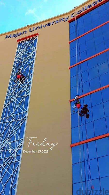 تنظيف زجاج خارجي External glass cleaning 19