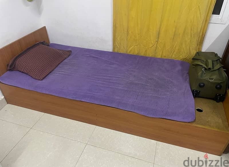 single cot bed with Mattress 200X 90 cm. 1