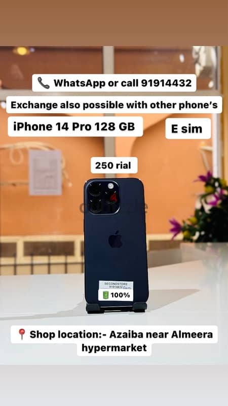 Apple iPhone 14 Pro 128 GB eSIM with 100% battery health 0