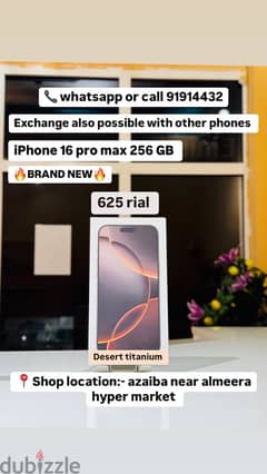 iPhone 16 pro max 256 GB brand new with apple warranty