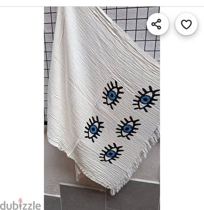 Organic Cotton Turkish Evil Eye Beach Towel