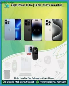 Apple 13 pro , 14 pro and 15 pro non Active Available with FREE Nokia