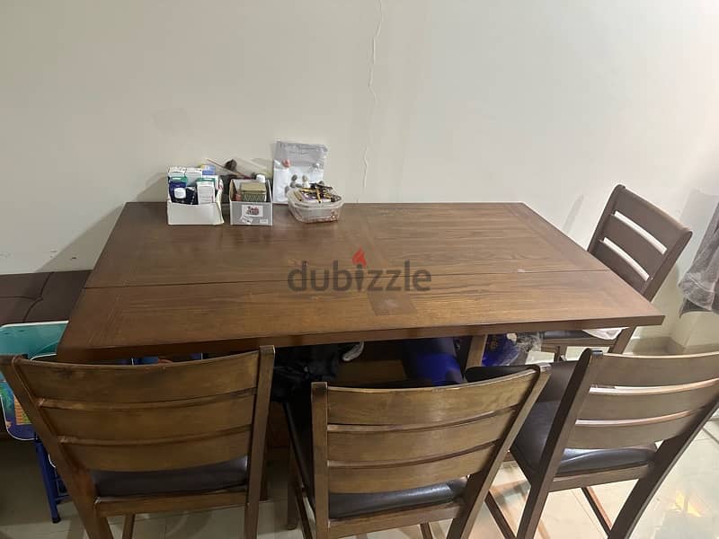 6 sitter dining table with foldable negotiable 2