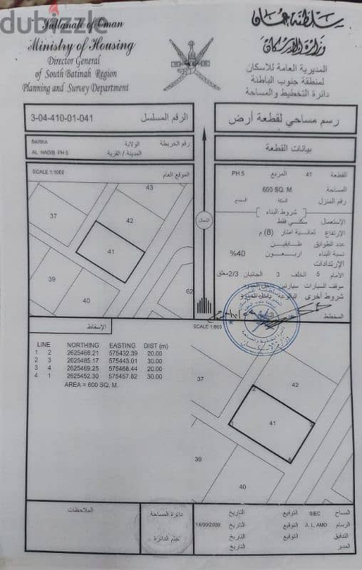 أرض سكنية في بركاء الحضيب 1