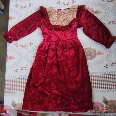 Red velvet dress and pant for girl kids