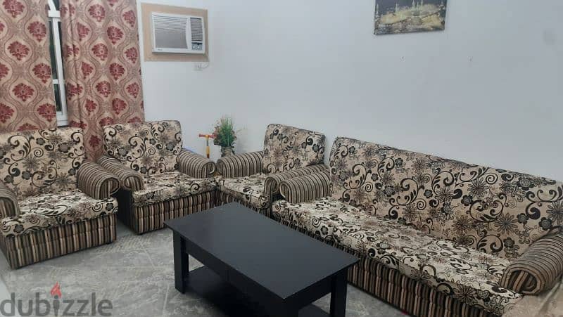 6 Seater Sofa set with solid wooden table 0