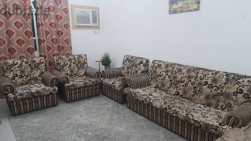 6 Seater Sofa set with solid wooden table 1