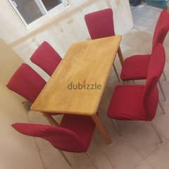 Dining table with 6 Chairs 18 Omr 0