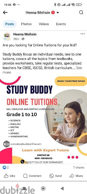 Online Tuitions for all subjects and curriculum