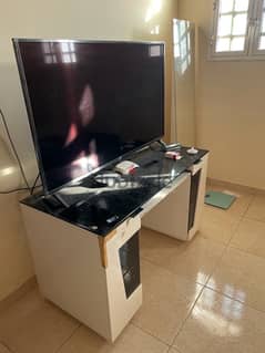 tv with table and dressing mirror for sale