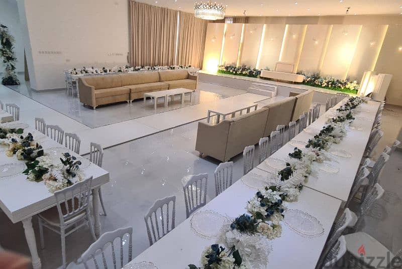 Party chairs and tables  pri  للايجار في استراحة كراسي وطاولات حفلات 1