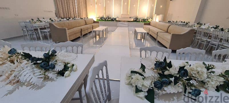 Party chairs and tables  pri  للايجار في استراحة كراسي وطاولات حفلات 2