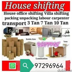 House shiffting and packing transport loading