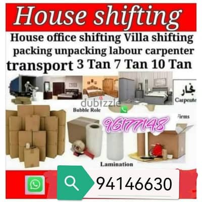 House shiffting and packing transport loading