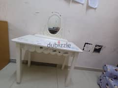 kids wooden dressing table with sitting stool 0