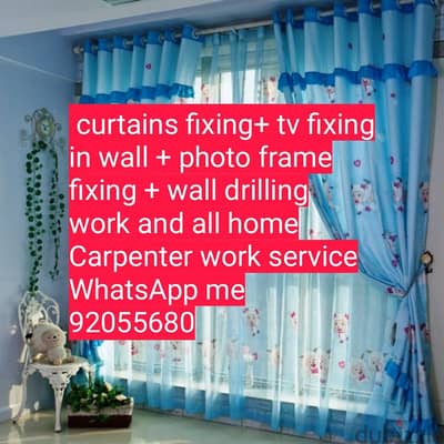 curtain/TV/photo fix in wall/IKEA fix,carpenter work/drilling work/etc