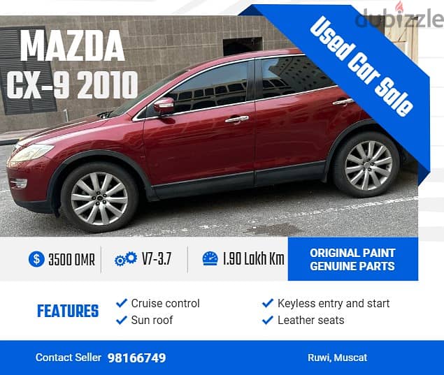 Reliable Mazda CX-9 2010 – Spacious 7-Seater SUV for Sale 0