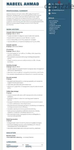 I looking for job Data Entry & Computer Works 0