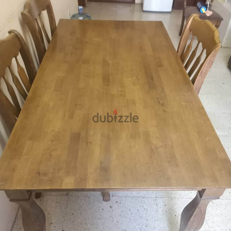 DINING TABLE 165 X 90 X 75 CM MALAYSIAN WOOD 1