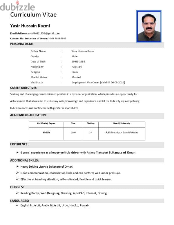 heavy driver license holder seeking a job 1