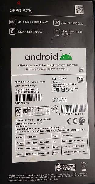 oppo a77s 8 ram 128 gb memory very good condintion 6