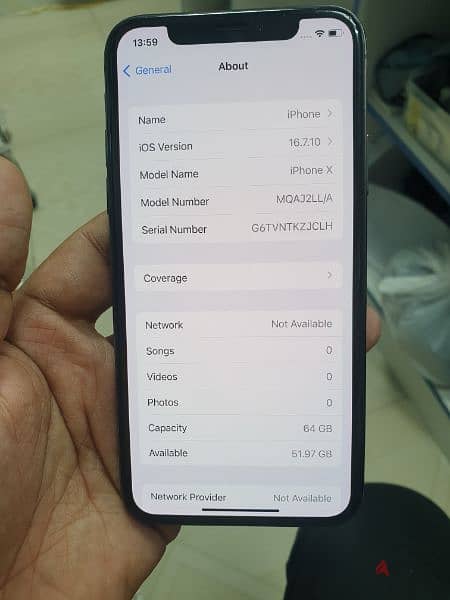 iphone X 64gb 100% batrrey 3