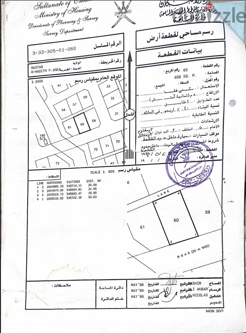 ارض للبيع في الرستاق الحديثة 0