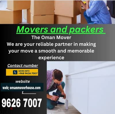 Muscat House shifting ( Muscat Mover and Packer any time anywhere)