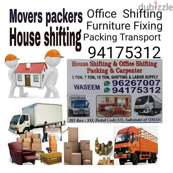 Muscat House shifting ( Muscat Mover and Packer  any time anywhere) 0