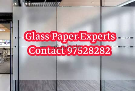 Glass Sticker installation Frosted Black Tint Film Designing