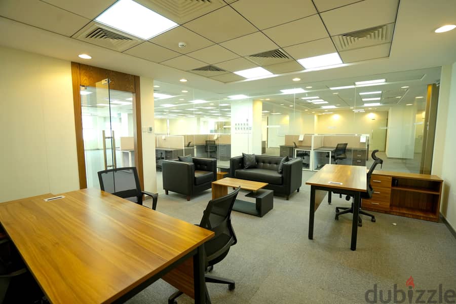 BEAUTIFUL FURNISHED OFFICE SPACE FOR RENT IN AZAIBA 6