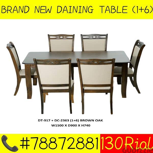 BRAND NEW DAINING TABLE 1+6CHAIRS 4