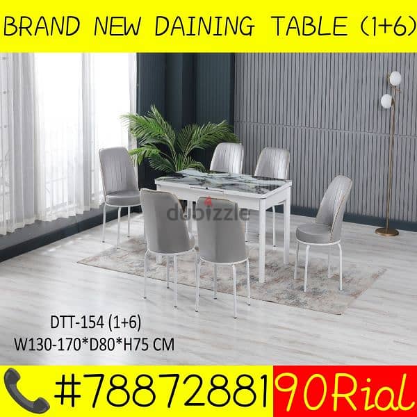 BRAND NEW DAINING TABLE 1+6CHAIRS 5