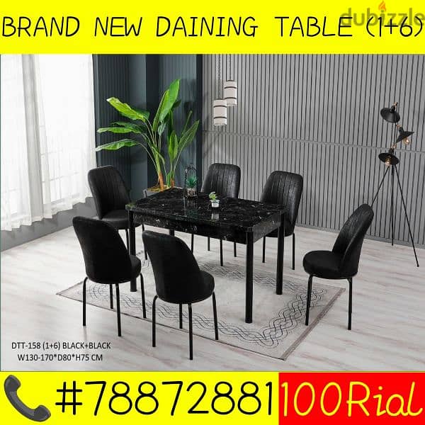 BRAND NEW DAINING TABLE 1+6CHAIRS 8