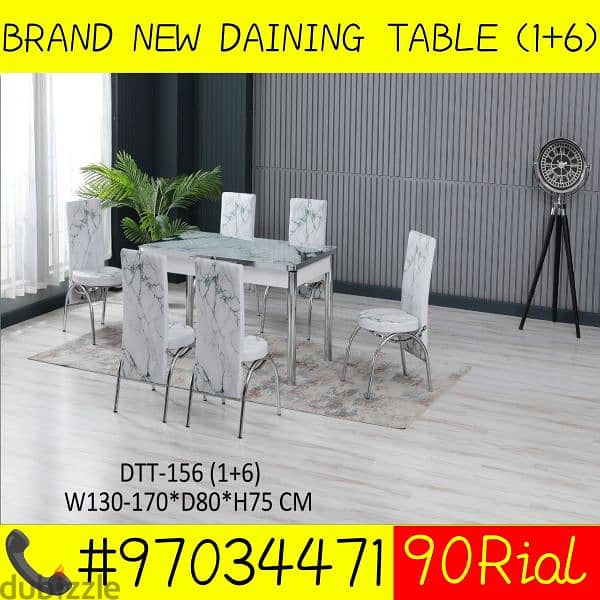 BRAND NEW DAINING TABLE 1+6CHAIRS 9