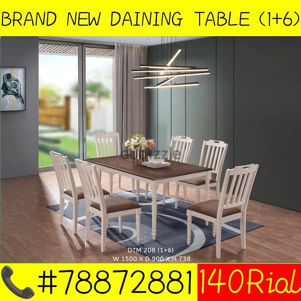 BRAND NEW DAINING TABLE 1+6CHAIRS 10