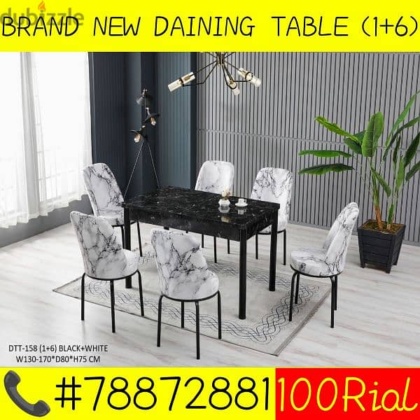 BRAND NEW DAINING TABLE 1+6CHAIRS 13